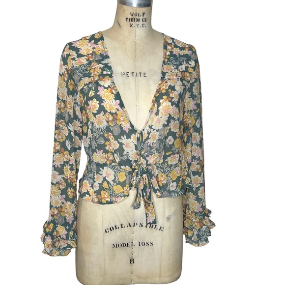 Free People Maybel floral long sleeve blouse - Picture 2 of 11